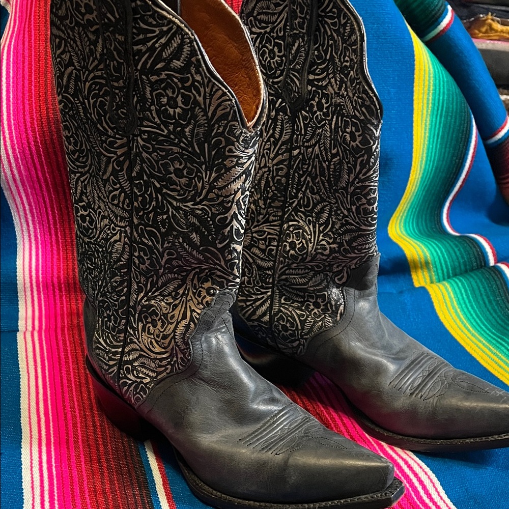 Black and Silver Western Boots by Nacona